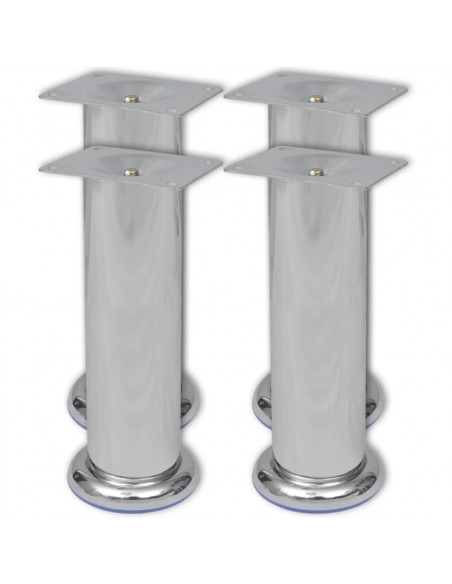 Piedini Rotondi per Divani 8 pz Cromati 180 mm