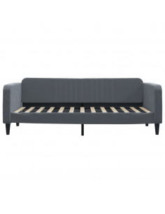 Divano Letto Estraibile Cassetti Grigio Scuro 90x200cm Velluto 2