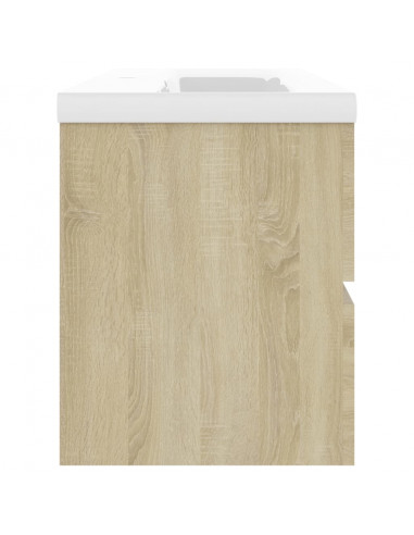 Mobile con Lavabo Integrato Rovere Sonoma in Legno Multistrato