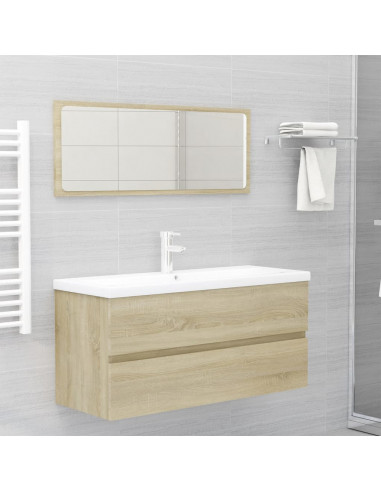 Mobile con Lavabo Integrato Rovere Sonoma in Legno Multistrato