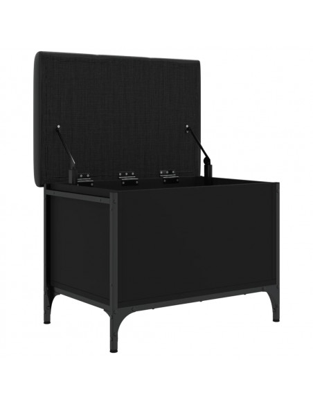 Panca Portaoggetti Nera 62x42x45 cm in Legno Multistrato