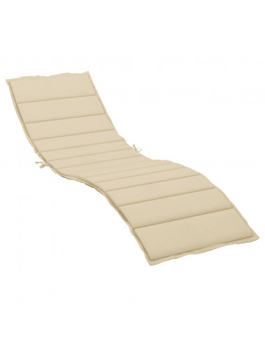 Cuscino per Lettino Beige 200x50x3 cm in Tessuto Oxford