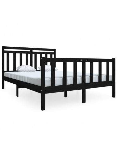 Giroletto Nero in Legno Massello 140x190 cm