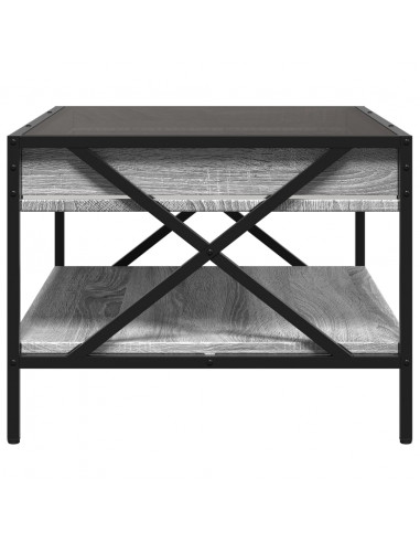 Tavolino da Salotto con LED Infinity Grigio Sonoma 70x50x38 cm