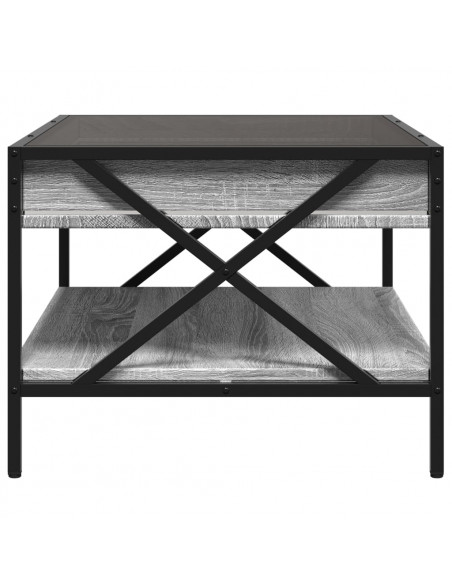 Tavolino da Salotto con LED Infinity Grigio Sonoma 70x50x38 cm