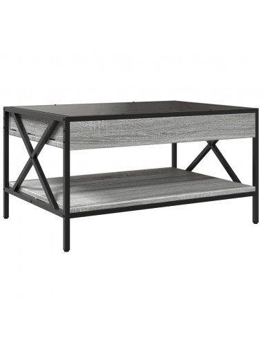 Tavolino da Salotto con LED Infinity Grigio Sonoma 70x50x38 cm