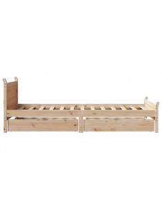 Letto senza Materasso 75x190 cm in Legno Massello Pino 2