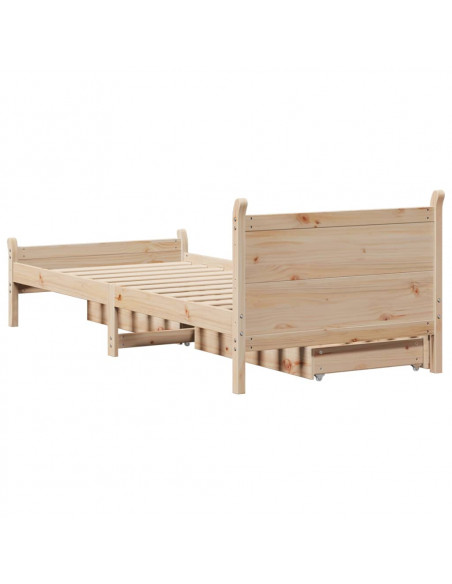 Letto senza Materasso 90x190 cm in Legno Massello di Pino