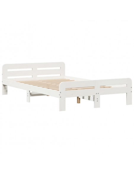 Letto senza Materasso Bianco 120x190 cm Legno Massello di Pino