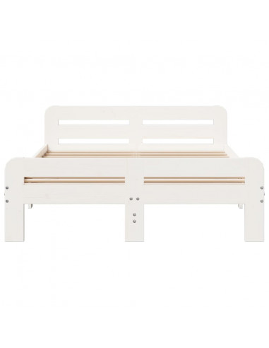 Letto senza Materasso Bianco 120x190 cm Legno Massello di Pino