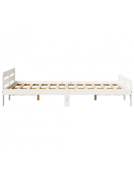 Letto senza Materasso Bianco 120x190 cm Legno Massello di Pino