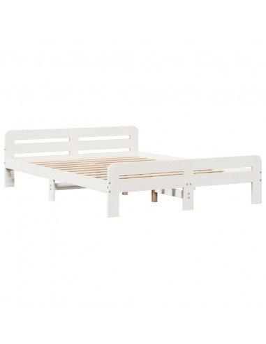 Letto senza Materasso Bianco 150x200 cm Legno Massello di Pino