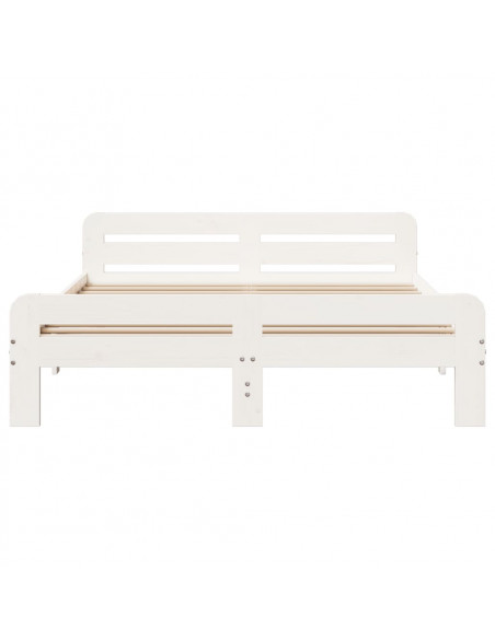 Letto senza Materasso Bianco 150x200 cm Legno Massello di Pino