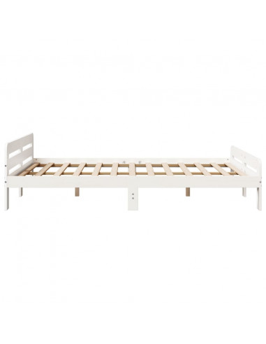 Letto senza Materasso Bianco 150x200 cm Legno Massello di Pino