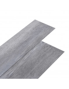 Listoni Autoadesivi in PVC 5,21 m² 2 mm Legno Grigio Opaco 2
