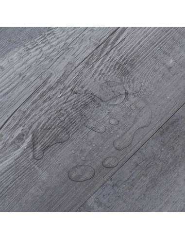 Listoni Autoadesivi in PVC 5,21 m² 2 mm Legno Grigio Opaco