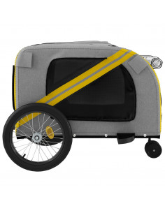 Rimorchio da Bici per Animali Giallo e Grigio Oxford e Ferro 2