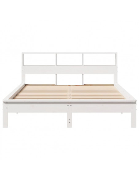 Letto senza Materasso Bianco 140x200 cm Legno Massello di Pino