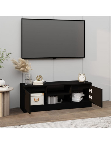 Mobile Porta TV con Anta Nero 102x30x36 cm