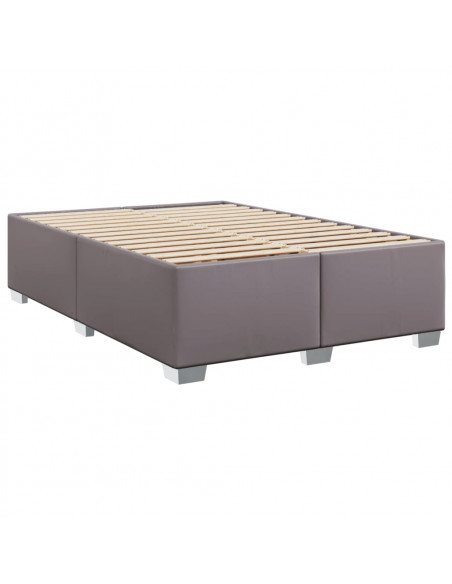 Giroletto a Molle con Materasso Grigio 140x200 cm in Similpelle