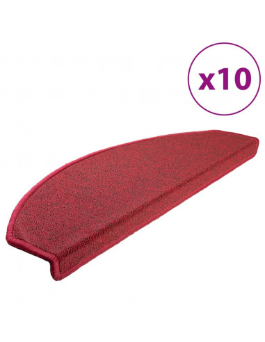 Tappetini per Scale 10 pz 65x24x4 cm Bordeaux