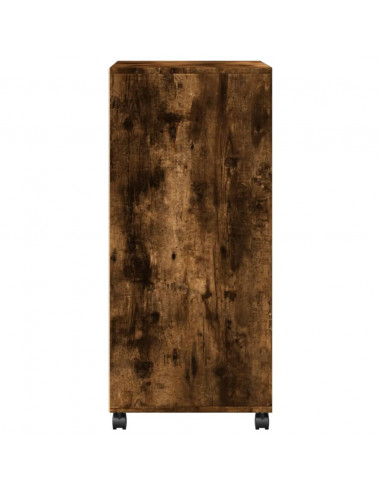 Mobiletto con Ruote Rovere Fumo 55x40x91 cm in Truciolato