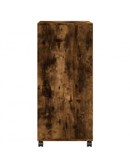 Mobiletto con Ruote Rovere Fumo 55x40x91 cm in Truciolato
