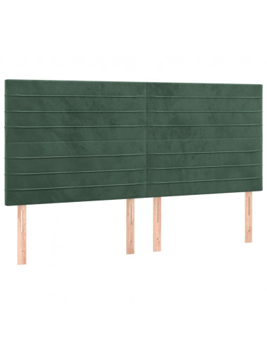 Giroletto a Molle con Materasso Verde Scuro 160x200 cm Velluto