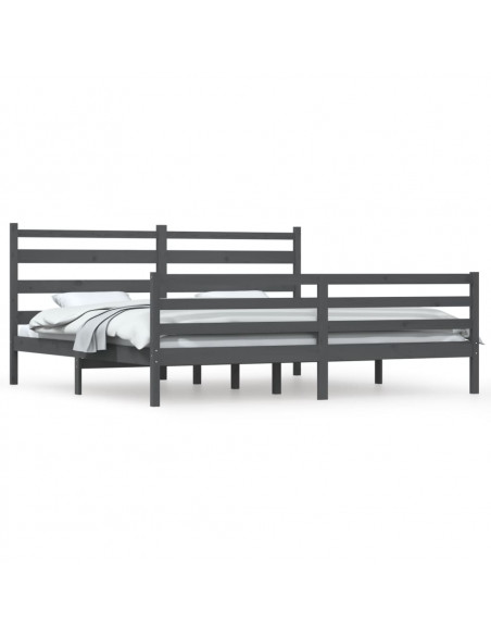 Giroletto in Legno Massello di Pino 200x200 cm Grigio