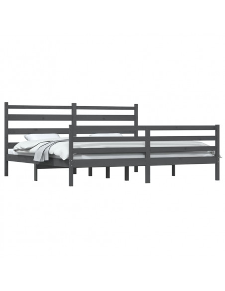 Giroletto in Legno Massello di Pino 200x200 cm Grigio