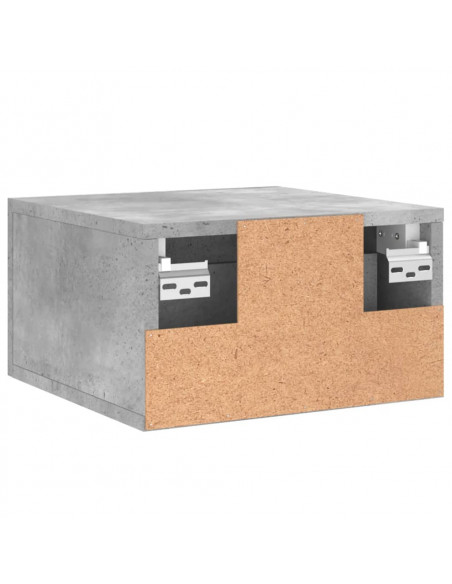 Comodini a Muro 2 pz Grigio Cemento 35x35x20 cm