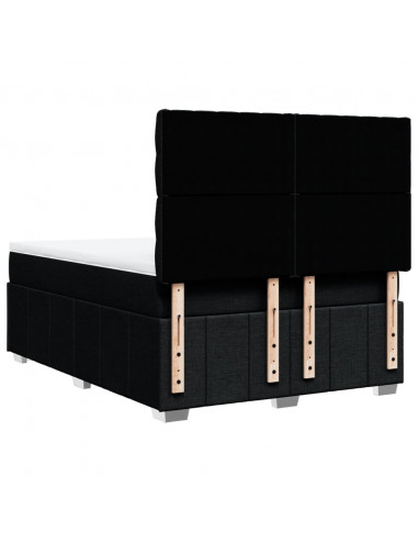 Giroletto a Molle con Materasso Nero 140x200 cm in Tessuto