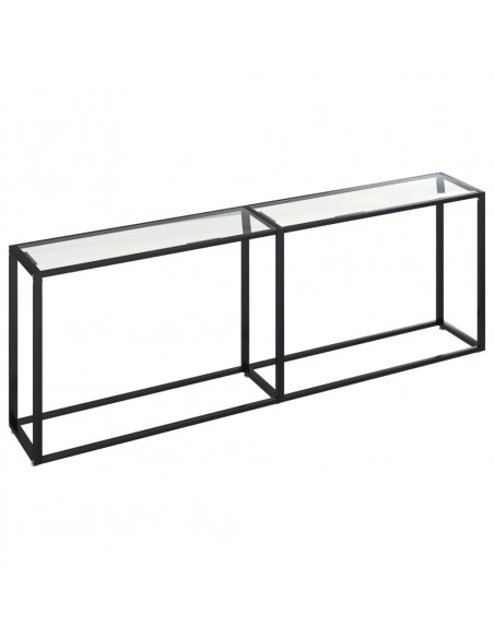 Tavolo Consolle Trasparente 220x35x75,5 cm in Vetro Temperato