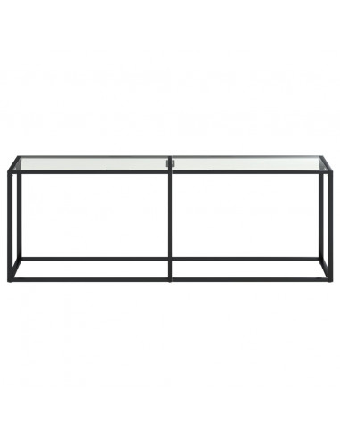 Tavolo Consolle Trasparente 220x35x75,5 cm in Vetro Temperato