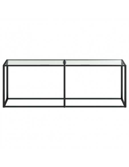 Tavolo Consolle Trasparente 220x35x75,5 cm in Vetro Temperato