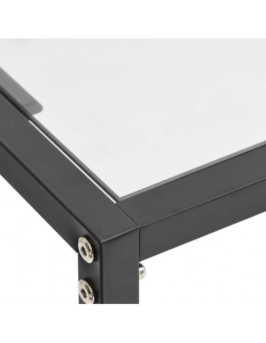 Tavolo Consolle Trasparente 220x35x75,5 cm in Vetro Temperato