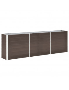 Letto Rialzato in Acciaio Zincato 240x40x77 cm Marrone 2