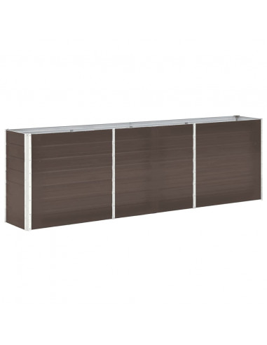 Letto Rialzato in Acciaio Zincato 240x40x77 cm Marrone