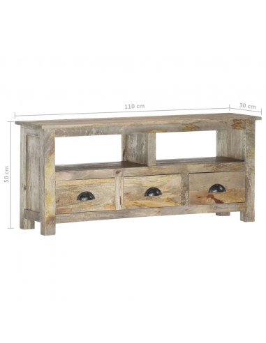 Mobile Porta TV 110x30x50 cm in Legno Massello di Mango