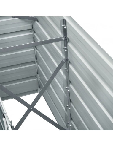 Letto Rialzato in Acciaio Zincato 240x40x77 cm Marrone