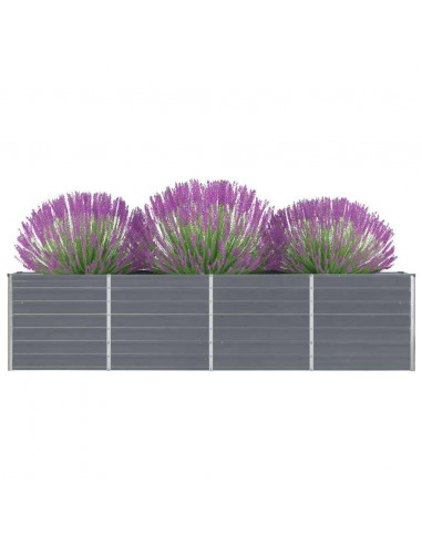 Letto di Coltura Rialzato 320x40x77 cm Acciaio Zincato Grigio