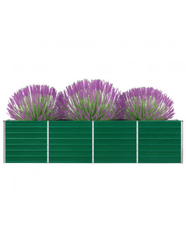 Letto di Coltura Rialzato 320x40x77 cm Acciaio Zincato Verde