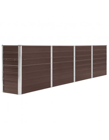 Letto di Coltura Rialzato 320x40x77 cm Acciaio Zincato Marrone