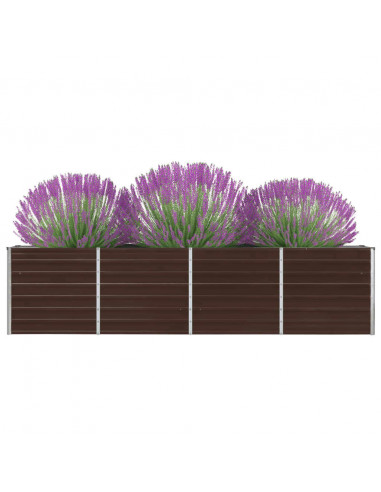 Letto di Coltura Rialzato 320x40x77 cm Acciaio Zincato Marrone