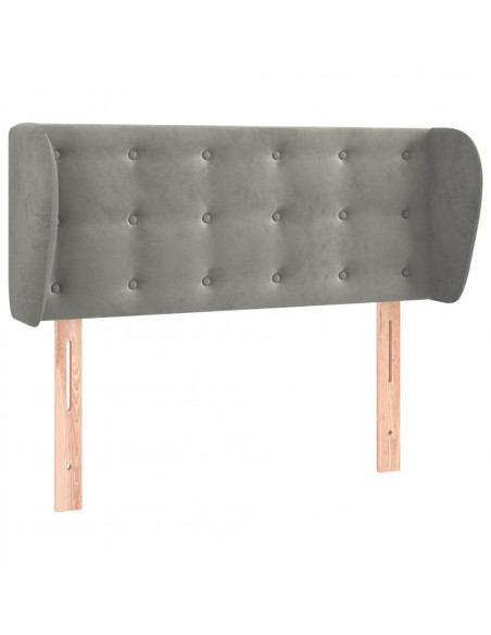 Testiera ad Orecchio Grigio Chiaro 93x23x78/88 cm in Velluto