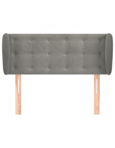 Testiera ad Orecchio Grigio Chiaro 93x23x78/88 cm in Velluto