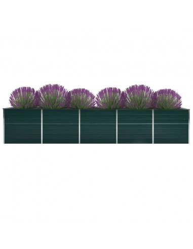 Letto Rialzato in Acciaio Zincato 400x80x45 cm Verde