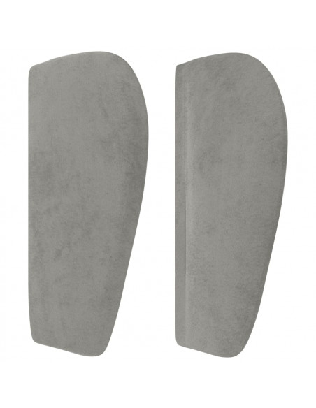 Testiera ad Orecchio Grigio Chiaro 93x23x78/88 cm in Velluto