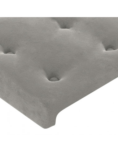 Testiera ad Orecchio Grigio Chiaro 93x23x78/88 cm in Velluto