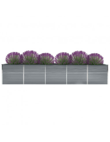 Letto Rialzato in Acciaio Zincato 400x80x77 cm Grigio